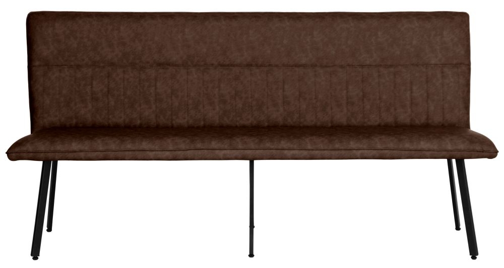 Brown Faux Leather 180cm Dining Bench