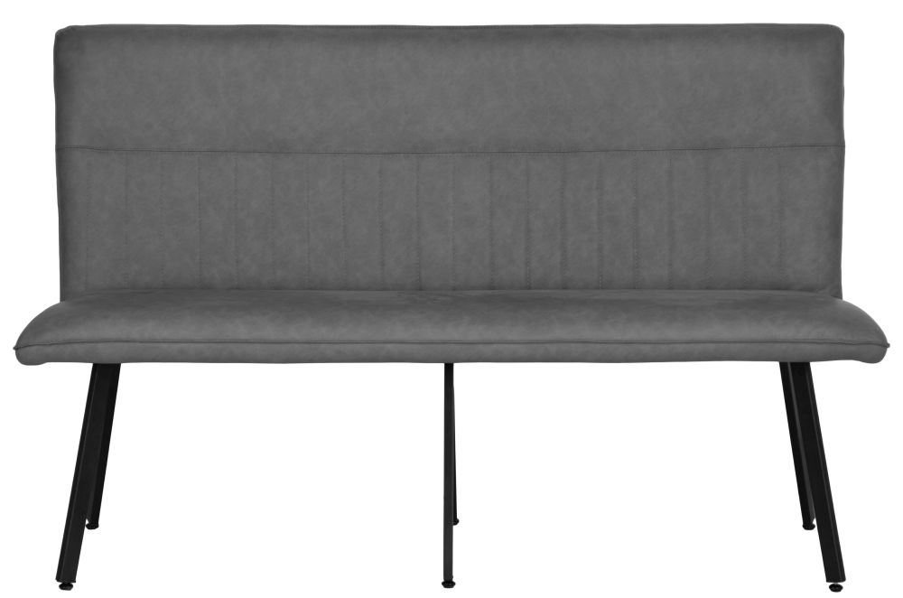 Grey Faux Leather 130cm Dining Bench