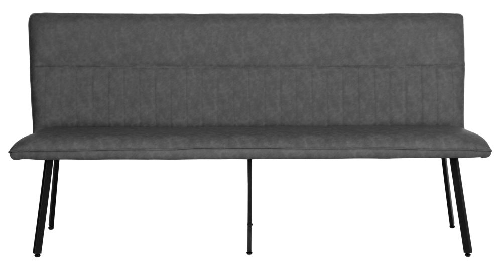 Grey Faux Leather 180cm Dining Bench