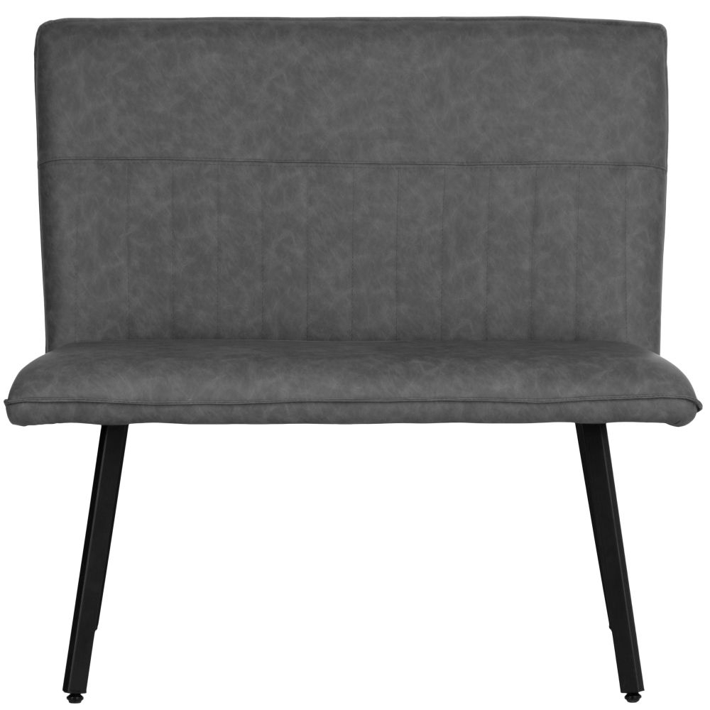 Grey Faux Leather 90cm Dining Bench