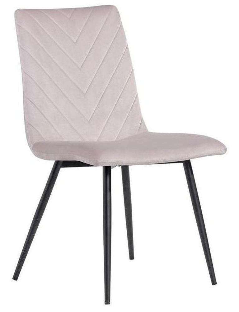 Retro Carver Taupe Velvet Fabric Dining Chair Sold In Pairs