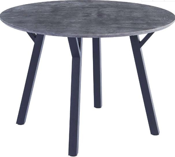 Aleah Grey And Black 110cm Round Dining Table