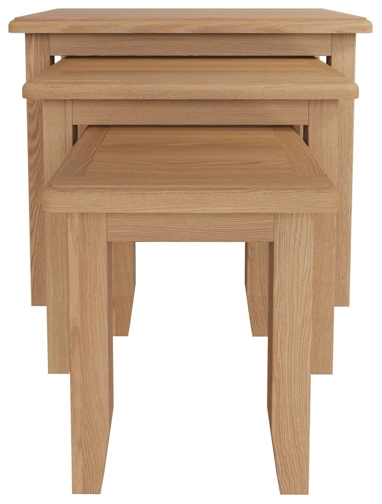 Product photograph of Eva Light Oak Nest Of 3 Tables from Choice Furniture Superstore