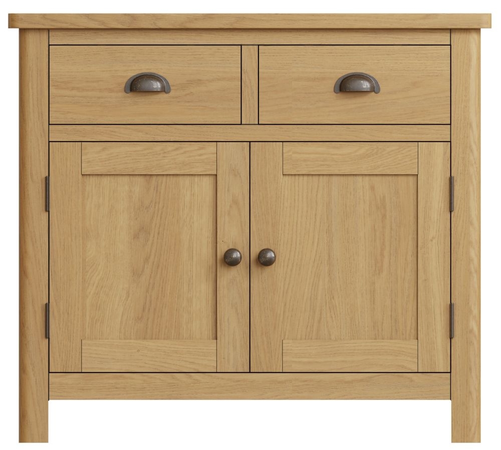 Hampton Rustic Oak 2 Door 2 Drawer Medium Sideboard