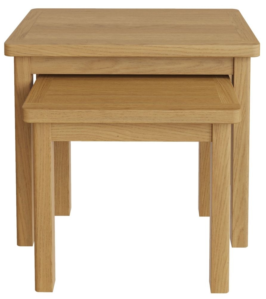 Hampton Rustic Oak Nest Of 2 Tables