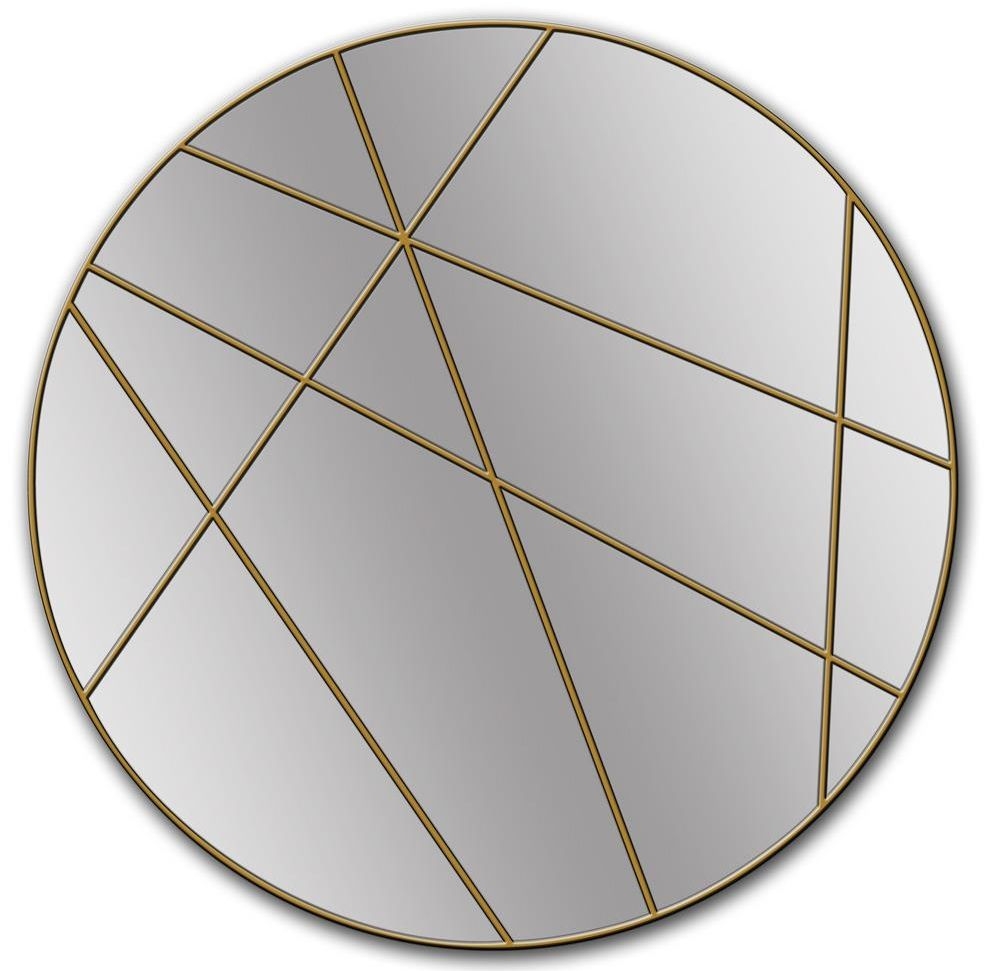 Gold Iron Frame Round Mirror 80cm X 80cm