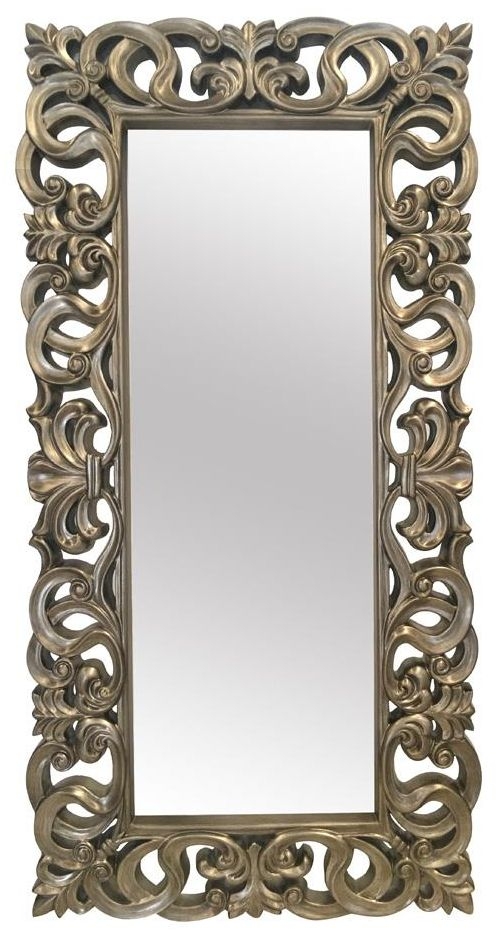 Ornate Silver Leaner Mirror 89cm X 179cm