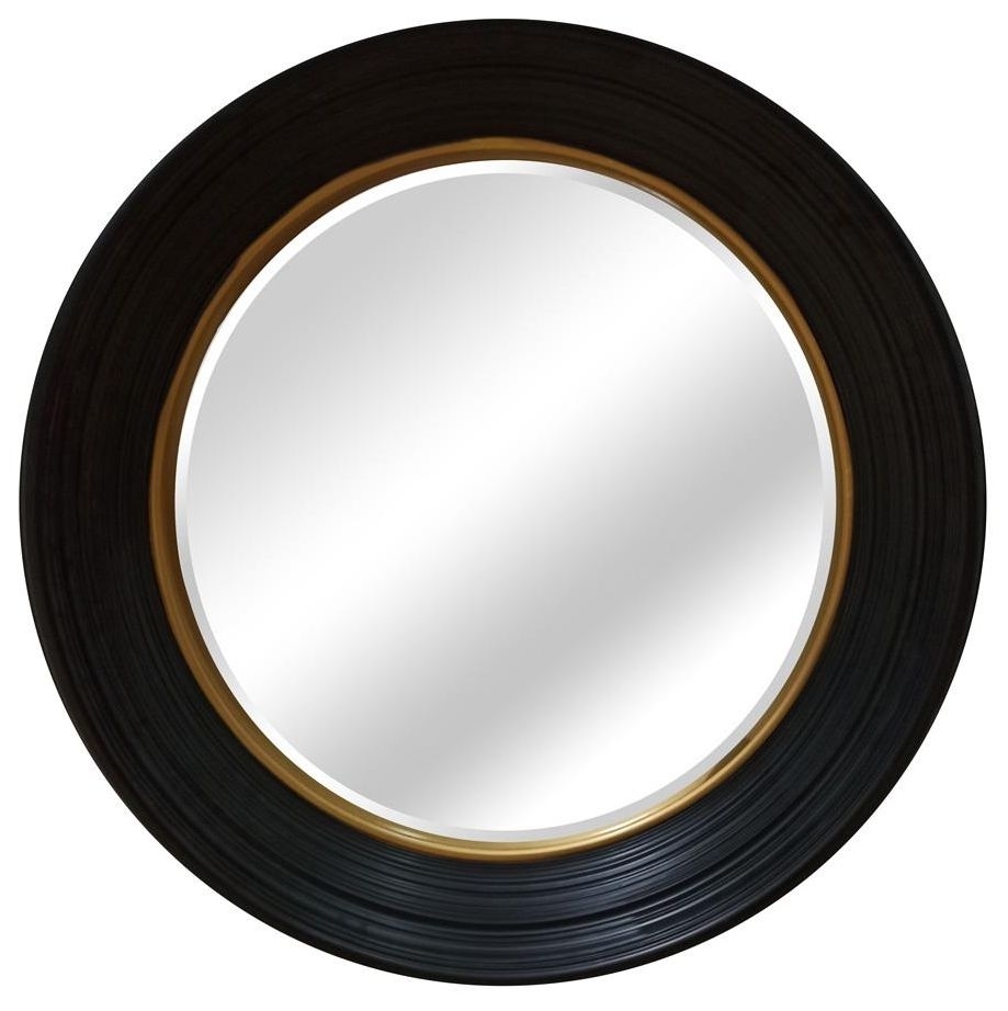 Black And Gold Round Convex Mirror 645cm X 645cm