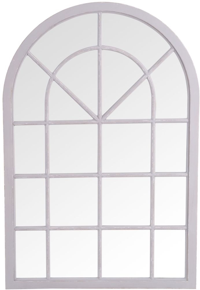 Grey Arch Window Mirror 90cm X 135cm