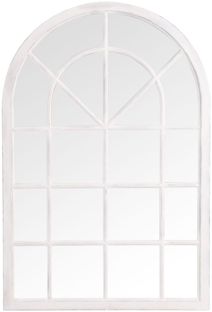 White Arch Window Mirror 90cm X 135cm