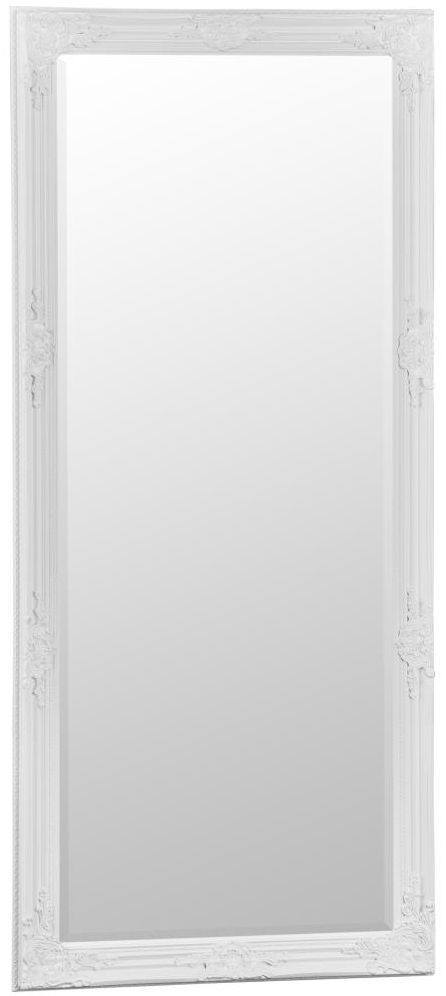 White Wooden Frame Rectangular Beveled Mirror 75cm X 165cm