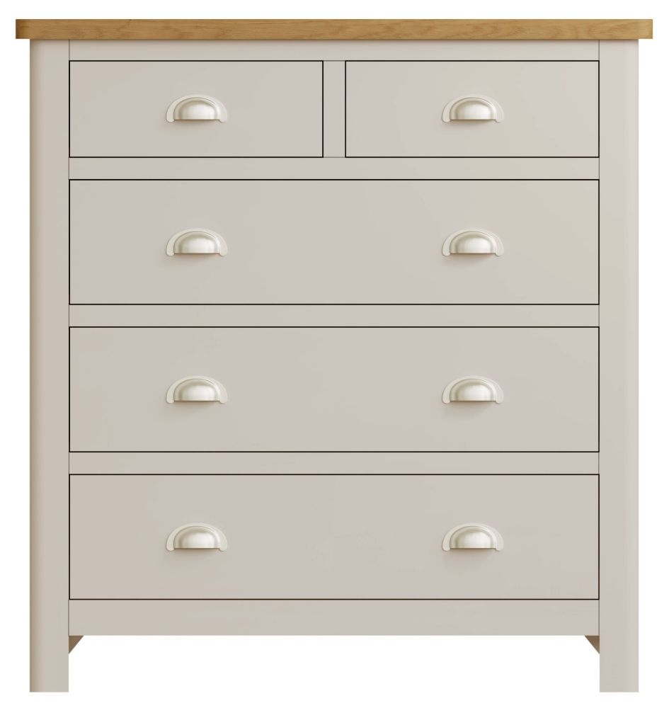 Portland Oak And Dove Grey Painted 23 Drawer Chest