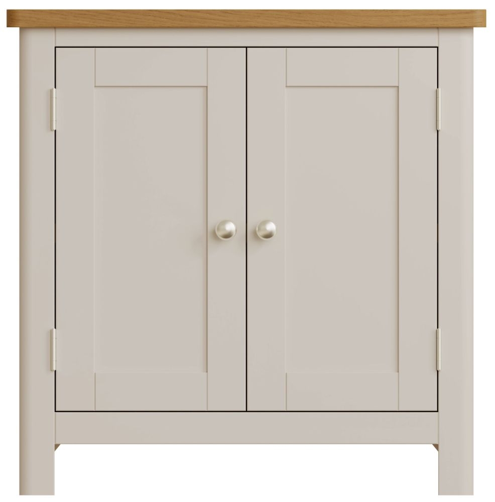 Portland Oak And Dove Grey Painted 2 Door Sideboard