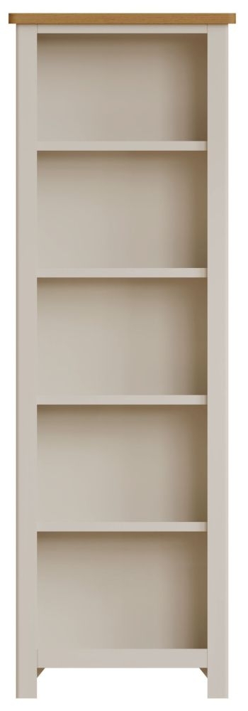 Portland Oak And Dove Grey Painted Tall Bookcase