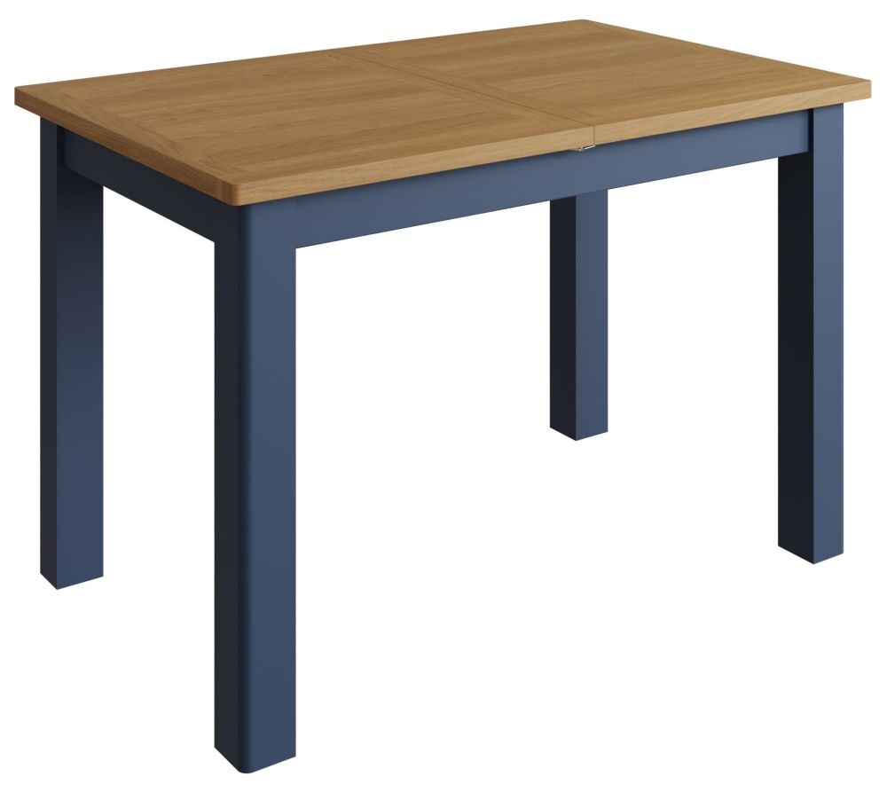 Portland Oak And Blue Painted 120cm160cm Extending Dining Table