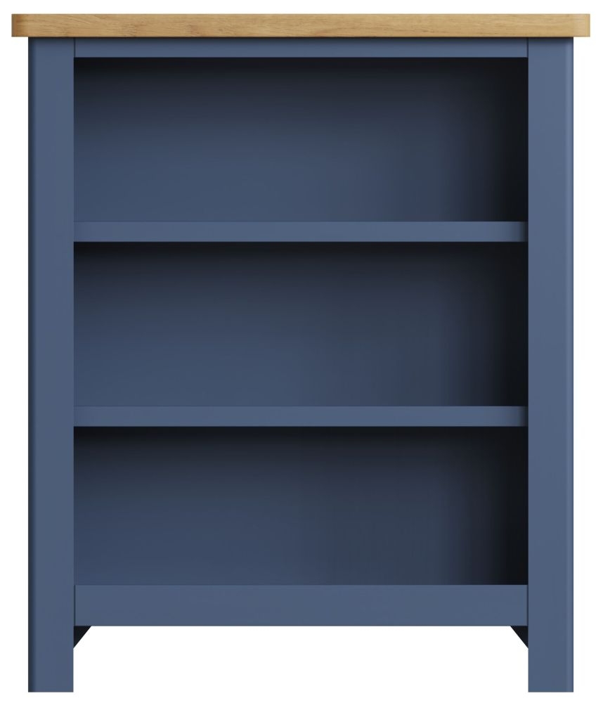 Portland Oak And Blue Painted Bookcase