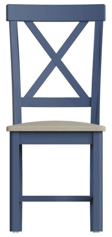 Portland Oak And Blue Painted Dining Chair Sold In Pairs