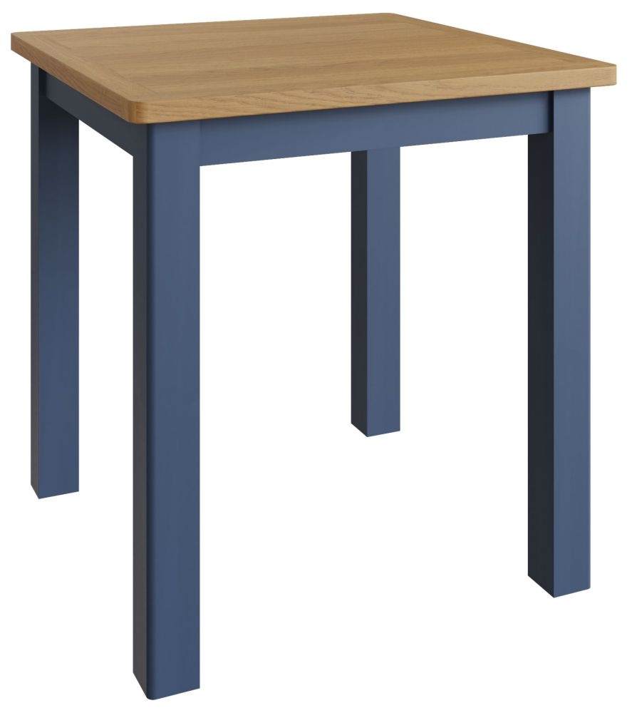 Portland Oak And Blue Painted Square Dining Table