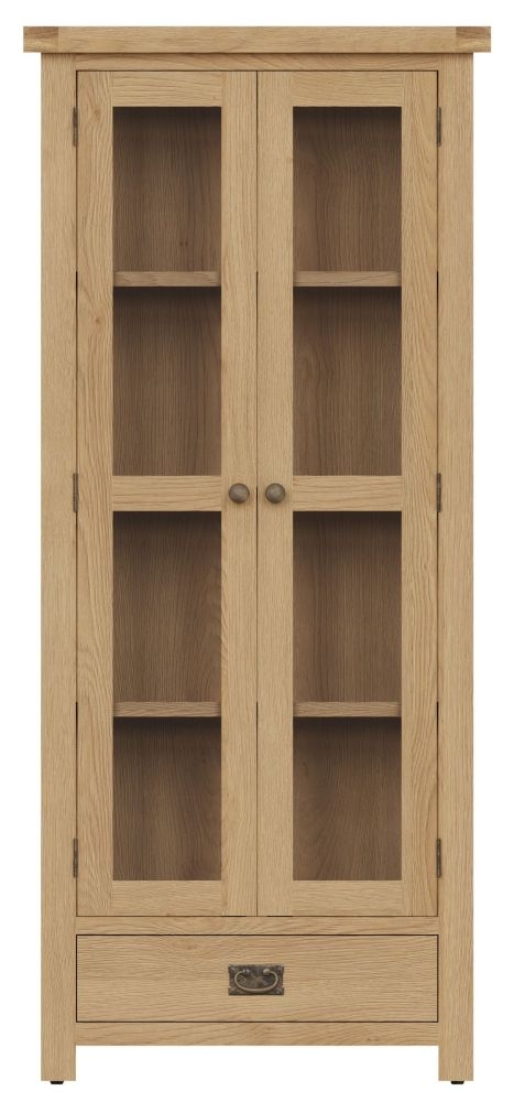 Tucson Oak 2 Door 1 Drawer Display Cabinet