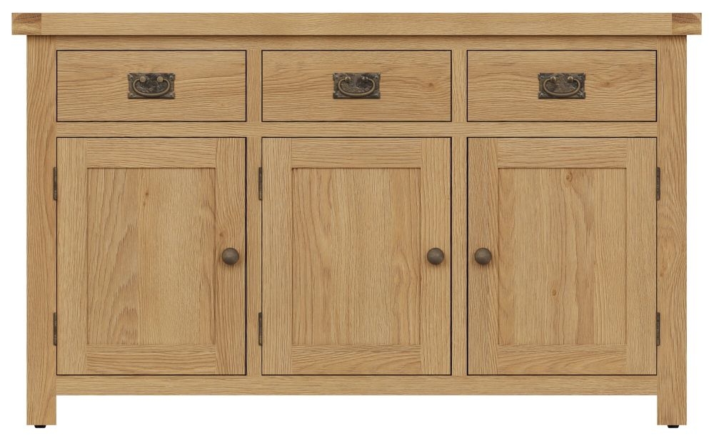 Tucson Oak 3 Door 3 Drawer Sideboard