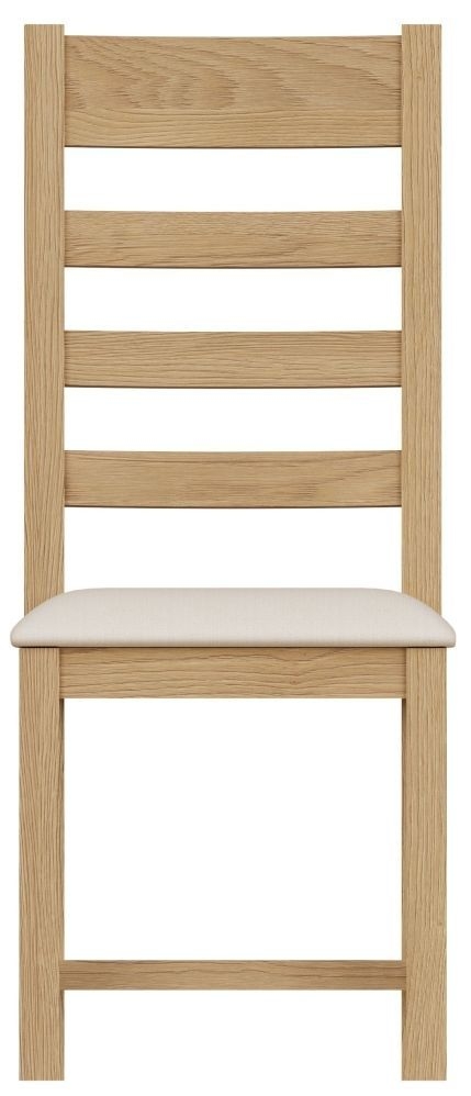 Tucson Oak Ladder Back Fabric Seat Dining Chair Sold In Pairs