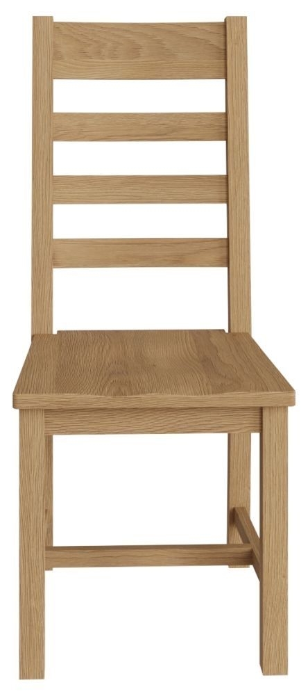 Tucson Oak Ladder Back Wooden Seat Dining Chair Sold In Pairs