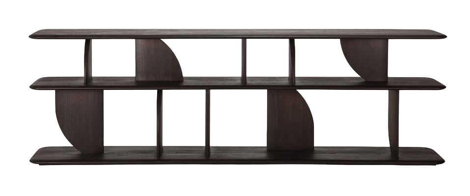 Ethnicraft Geometric Varnished Dark Teak Console Table