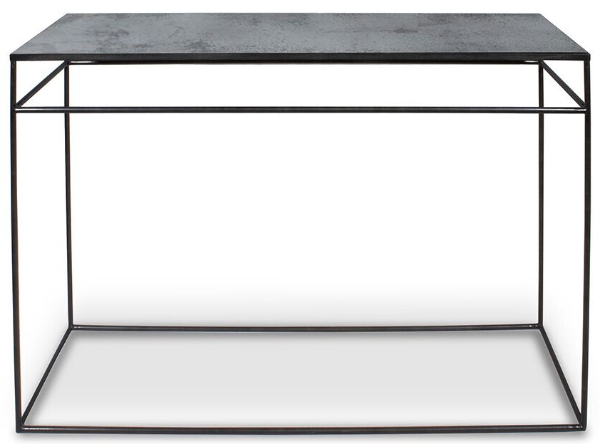 Notre Monde Charcoal Heavy Aged Mirror Rectangular Console Table