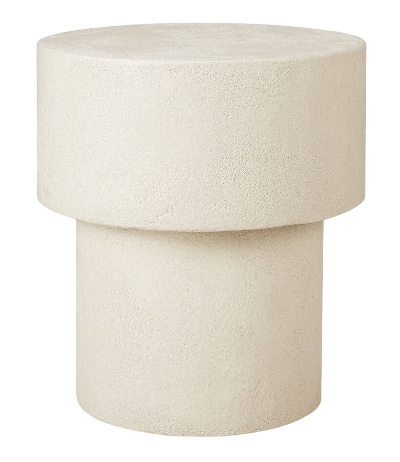 Ethnicraft Elements Microcement Off White Mushroom Shape Side Table