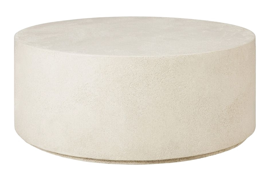 Ethnicraft Elements Microcement Off White Round Coffee Table 80cm