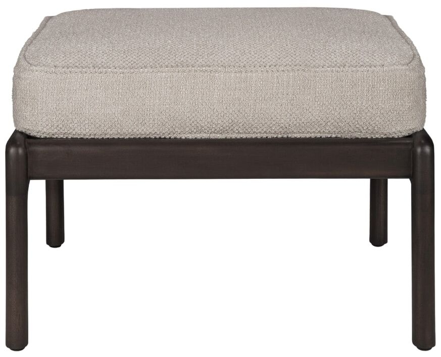 Ethnicraft Jack Footstool With Ivory Fabric Cushion