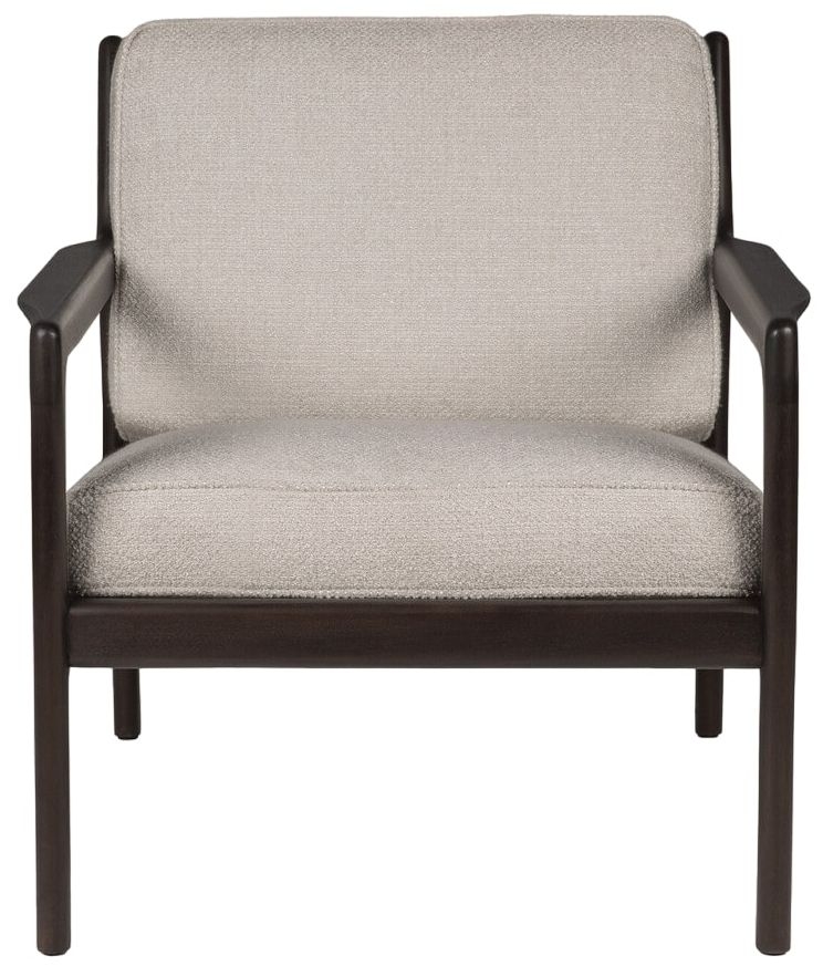 Ethnicraft Jack Lounge Chair With Ivory Fabric Cushion Sold In Pairs