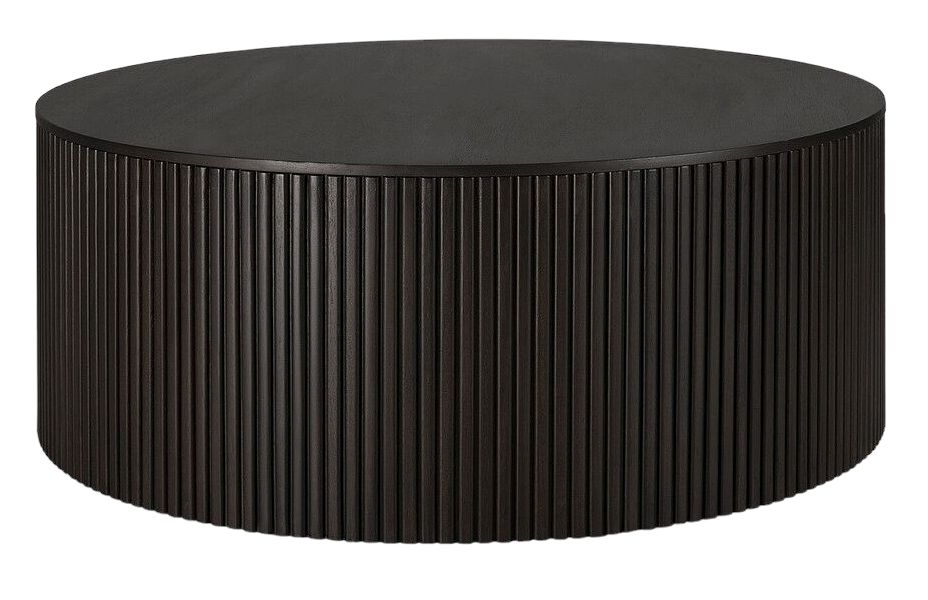 Ethnicraft Mahogany Roller Max Large Dark Brown Round Coffee Table