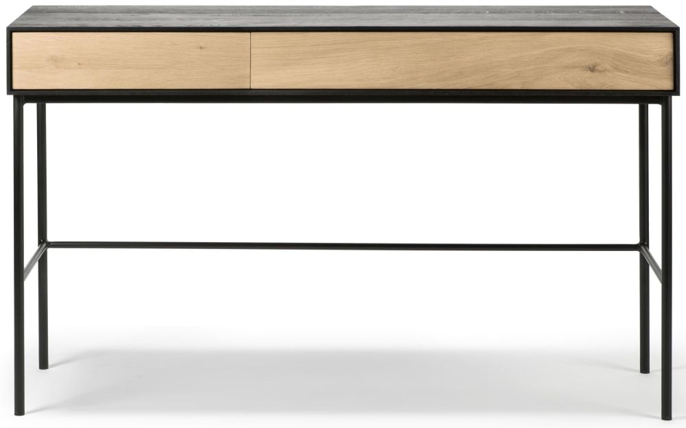 Ethnicraft Oak Blackbird 2 Drawer Desk 127cm