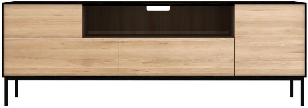 Ethnicraft Oak Blackbird 2 Door Tv Cupboard For 70inch Plasma