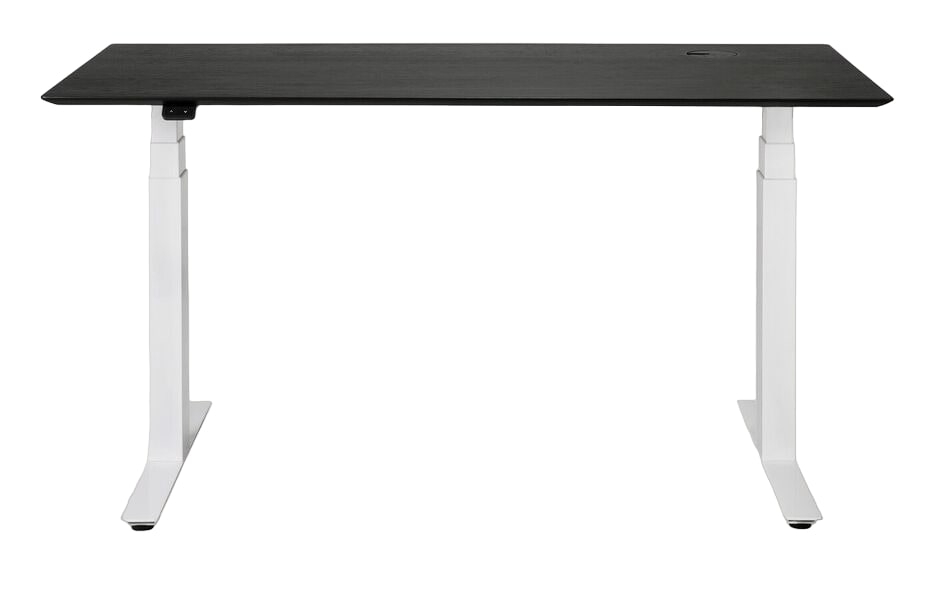 Ethnicraft Bok Black Oak Adjustable Desk With White Base 140cm