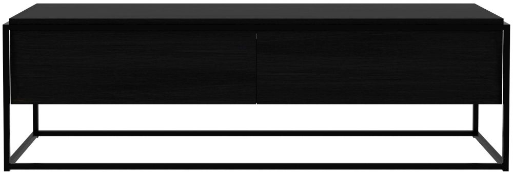 Ethnicraft Oak Monolit Black Metal Varnished 1 Door Tv Unit For 55inch Plasma