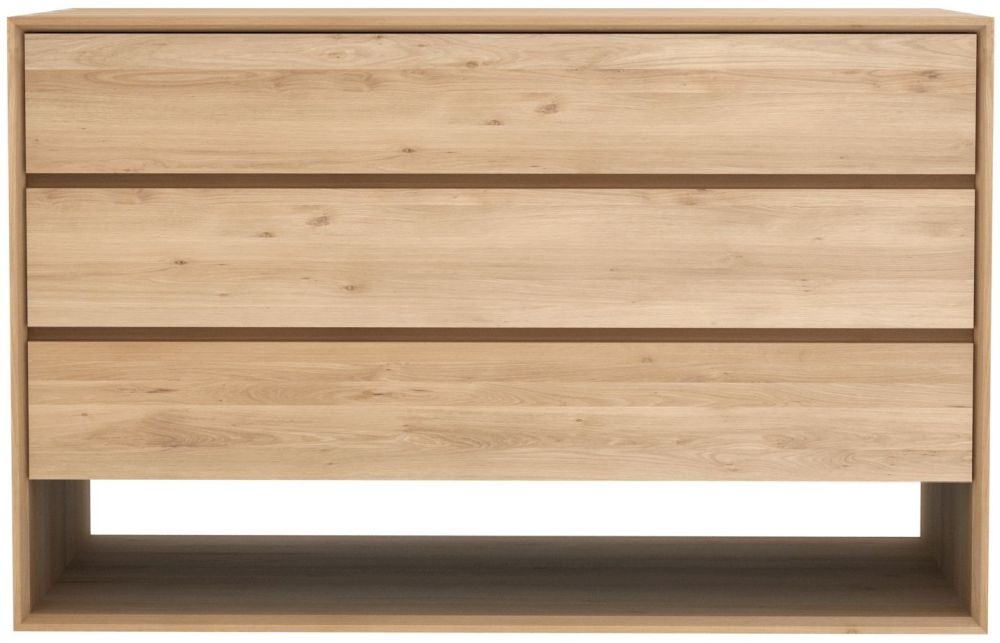 Ethnicraft Oak Nordic 3 Drawer Chest 130cm