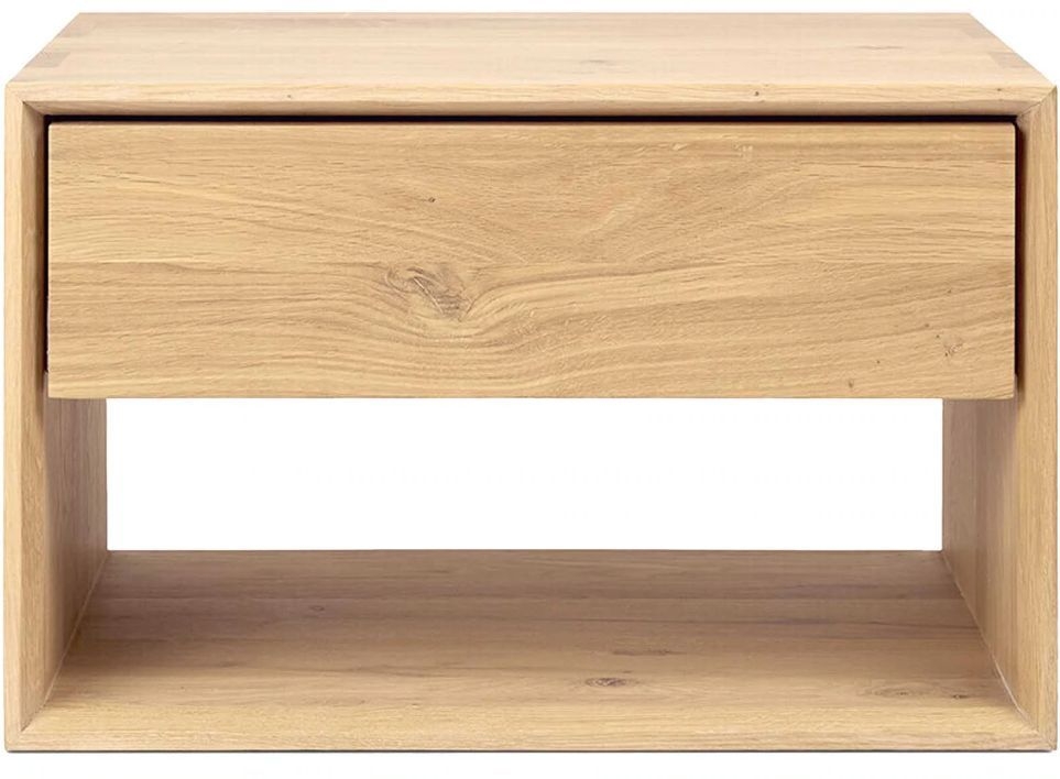 Ethnicraft Oak Nordic Ii 1 Drawer Bedside Table 57cm