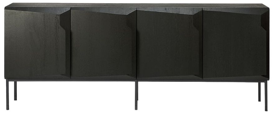 Ethnicraft Black Oak Stairs 4 Door Sideboard