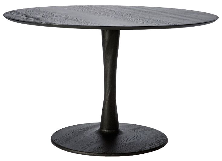 Ethnicraft Oak Torsion Black Round Large Dining Table