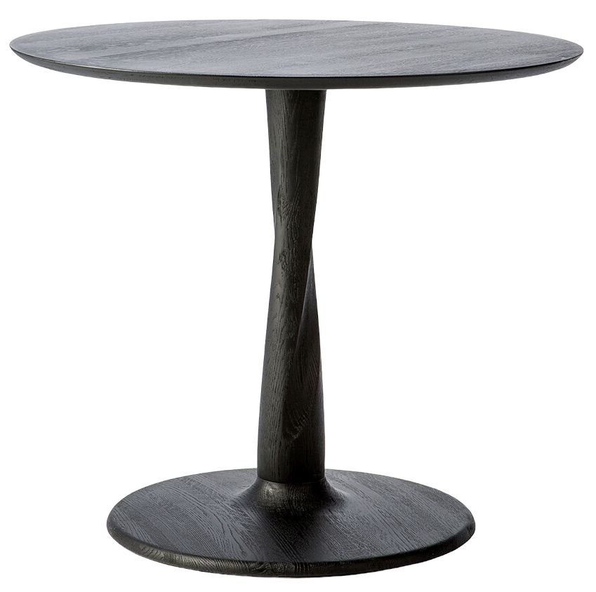 Ethnicraft Oak Torsion Black Round Medium Dining Table