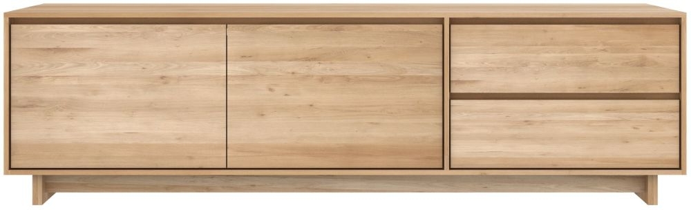 Ethnicraft Oak Wave 2 Door Tv Unit 70inch Plasma