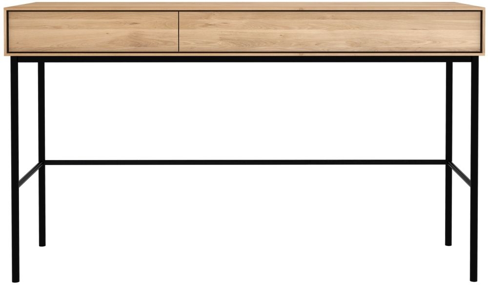 Ethnicraft Oak Whitebird 2 Drawer Desk 127cm
