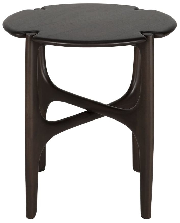 Ethnicraft Pi Mahogany Dark Brown Round Side Table