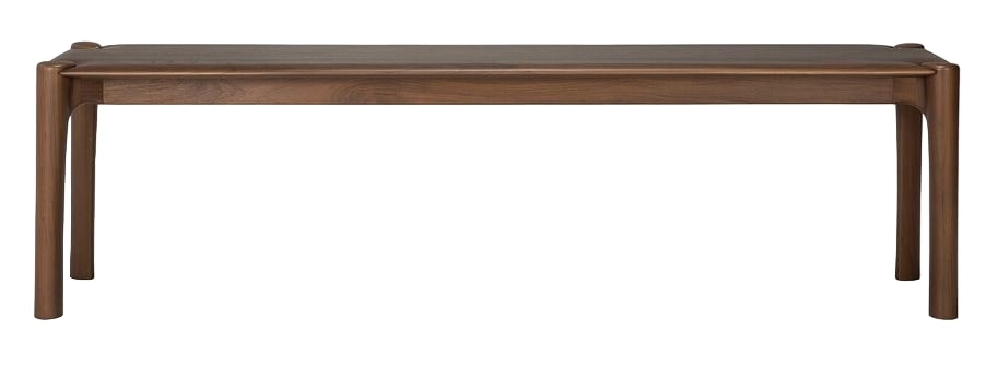 Ethnicraft Pi Varnished Teak Brown Dining Bench 166cm