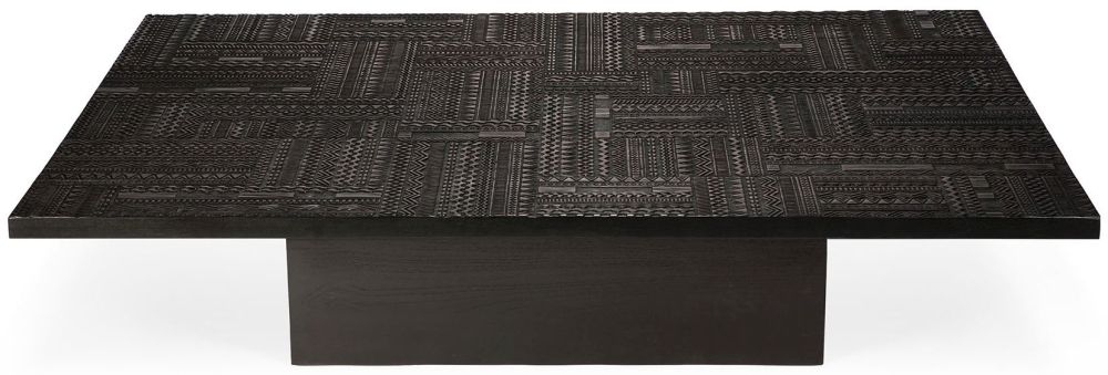 Ethnicraft Teak Ancestors Tabwa Blok Black Coffee Table 170cm