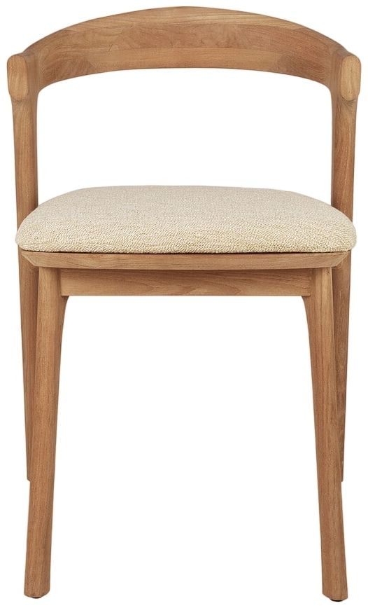 Ethnicraft Teak Bok Outdoor Dining Chair With Natural Fabric Seat Sold In Pairs