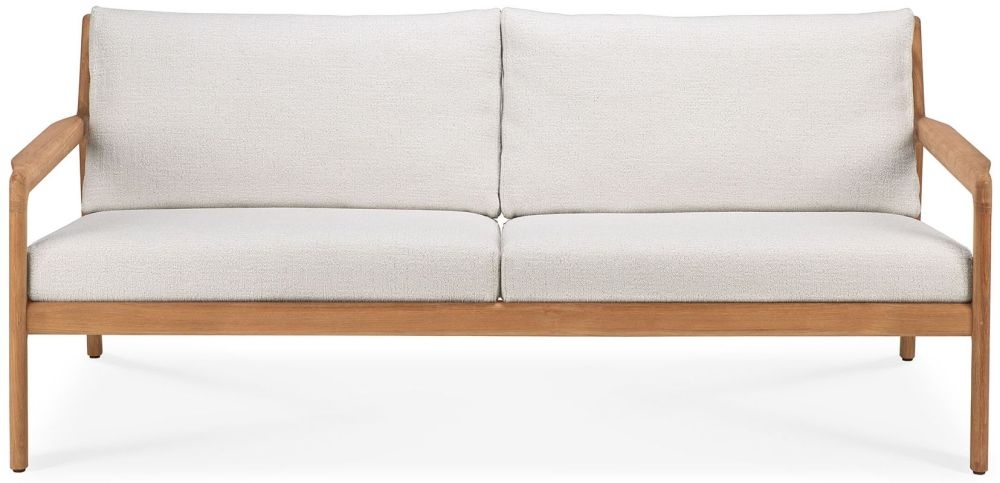 Ethnicraft Teak Jack Off White Fabric Outdoor 3 Seater Sofa