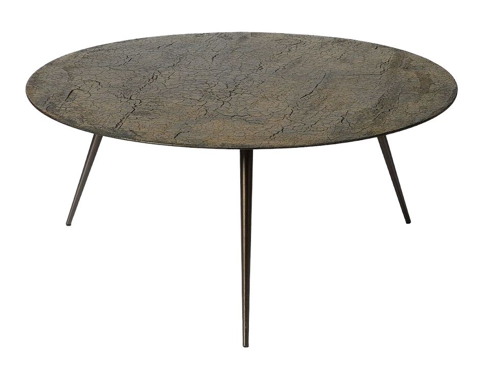 Ethnicraft Luna Whisky Large Round Metal Coffee Table